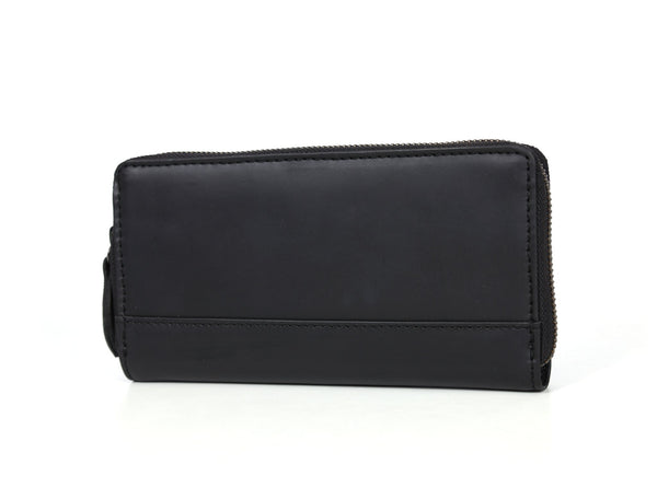 Vintage Full - Grain Leather Zip Wallet | Compact Travel Wallet for Men & Women - Aaron Leather Goods
