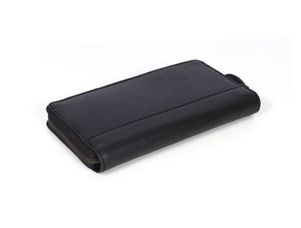 Vintage Full - Grain Leather Zip Wallet | Compact Travel Wallet for Men & Women - Aaron Leather Goods