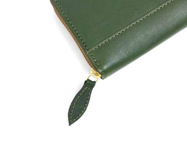 Vintage Full - Grain Leather Zip Wallet | Compact Travel Wallet for Men & Women - Aaron Leather Goods