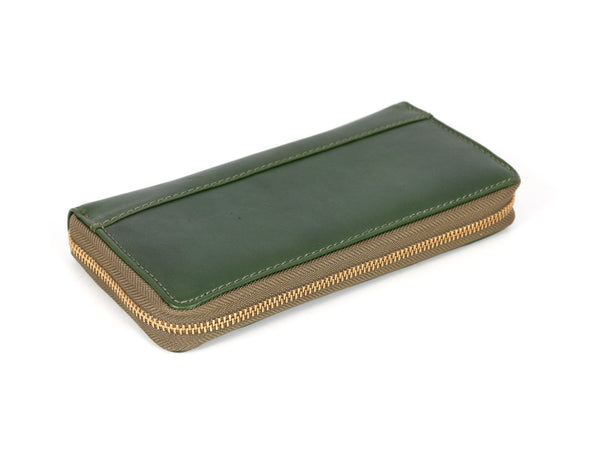 Vintage Full - Grain Leather Zip Wallet | Compact Travel Wallet for Men & Women - Aaron Leather Goods
