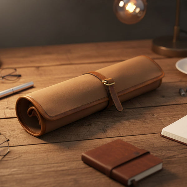 Vintage Leather & Canvas Knife Roll – Premium Chef's Knife Storage Bag - Aaron Leather Goods