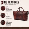 Vintage Leather Duffle Bag – LH-TB-161 - Brown - Aaron Leather Goods Inc