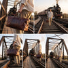 Vintage Leather Duffle Bag – LH-TB-161 - Brown - Aaron Leather Goods Inc