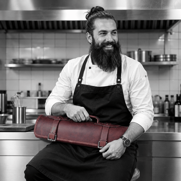 Vintage Leather Knife Roll Bag – Chef Knife Storage & Travel Case - Aaron Leather Goods Inc