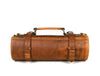 Vintage Leather Knife Roll with Zipper Pocket & Shoulder Strap – Chef Tool Organizer - Aaron Leather Goods Inc