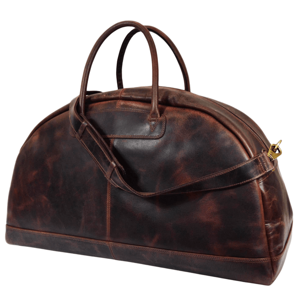 Vintage Leather Weekender Duffel Bag – Large Handmade Travel Bag for Men & Women - Aaron Leather Goods Inc