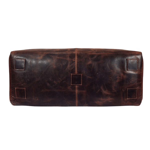 Vintage Leather Weekender Duffel Bag – Large Handmade Travel Bag for Men & Women - Aaron Leather Goods Inc