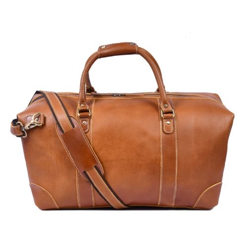 Vintage Style Full-Grain Leather Duffle Bag for Travel & Gym - Aaron Leather Goods