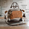 Vintage Tan Leather Duffle Bag for Men – Luxury Weekender Travel Bag with Shoulder Strap - Aaron Leather Goods Inc