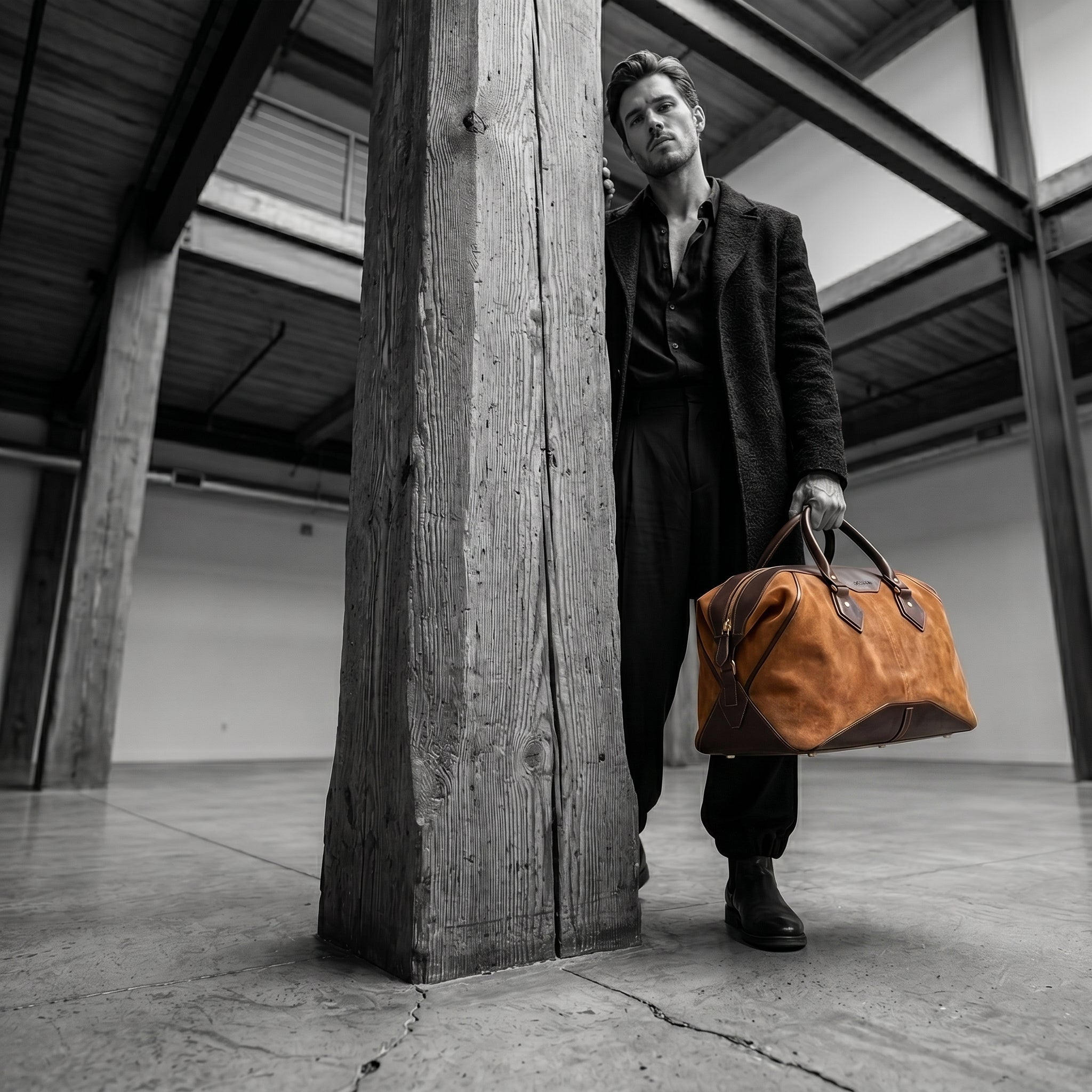 a leather travel duffel or bag Full Grain Duffle Personalized Leather Bag Large Capacity Leather Holdall Bag Mens Leather Gym Bag Vintage Brown / No while modern functionality keeps it ready for todays journeys Personalized Full Grain Leather Travel