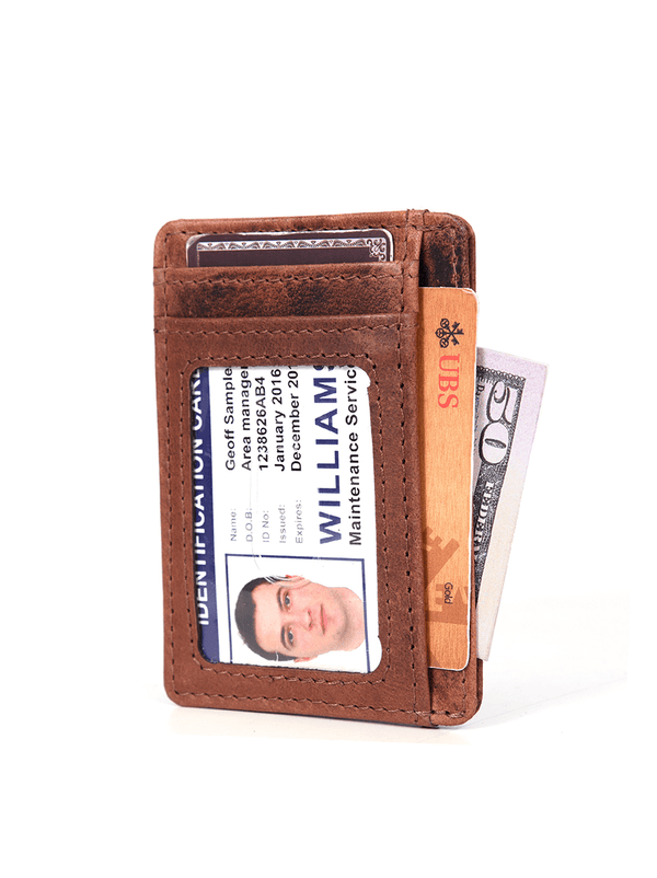 Utrera Leather Credit Card Holder - Berry - Aaron Leather Goods