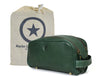 Omaha Leather Toiletry Bag - Pine Green - Aaron Leather Goods