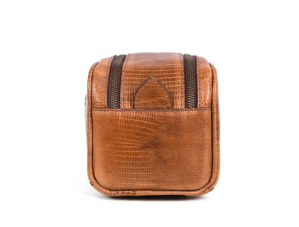 Omaha Leather Toiletry Bag - Copper Brown - Aaron Leather Goods