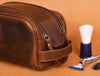 Omaha Leather Toiletry Bag - Hickory Brown - Aaron Leather Goods