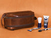 Omaha Leather Toiletry Bag - Hickory Brown - Aaron Leather Goods
