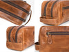 Tampa Leather Toiletry Bag - Copper Brown - Aaron Leather Goods