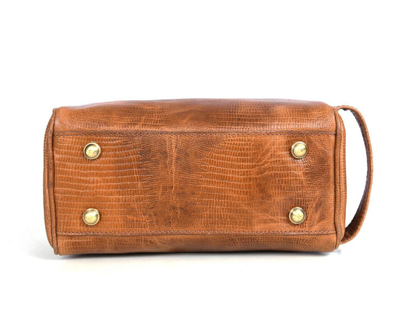 Tampa Leather Toiletry Bag - Copper Brown - Aaron Leather Goods