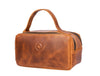 Manresa Leather Toiletry Bag - Caramel Brown - Aaron Leather Goods