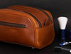 Omaha Leather Toiletry Bag - Cinnamon Brown - Aaron Leather Goods