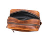 Tampa Leather Toiletry Bag - Caramel Brown - Aaron Leather Goods