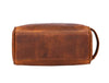 Tampa Leather Toiletry Bag - Caramel Brown - Aaron Leather Goods