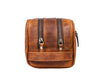 Tampa Leather Toiletry Bag - Caramel Brown - Aaron Leather Goods