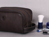 Tampa Leather Toiletry Bag - Hickory Brown - Aaron Leather Goods