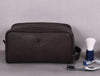 Tampa Leather Toiletry Bag - Hickory Brown - Aaron Leather Goods