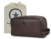 Tampa Leather Toiletry Bag - Hickory Brown - Aaron Leather Goods