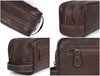 Tampa Leather Toiletry Bag - Hickory Brown - Aaron Leather Goods