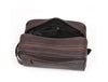 Tampa Leather Toiletry Bag - Hickory Brown - Aaron Leather Goods