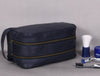 Tampa Leather Toiletry Bag - Navy Blue - Aaron Leather Goods