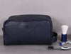 Tampa Leather Toiletry Bag - Navy Blue - Aaron Leather Goods