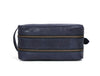 Tampa Leather Toiletry Bag - Navy Blue - Aaron Leather Goods