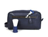Tampa Leather Toiletry Bag - Navy Blue - Aaron Leather Goods