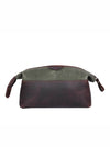 Valencia Canvas Leather Toiletry Bag - Distressed Green - Aaron Leather Goods