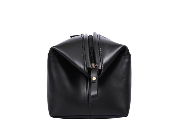 Normandy Leather Toiletry Bag - Raven Black - Aaron Leather Goods