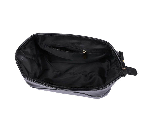 Normandy Leather Toiletry Bag - Raven Black - Aaron Leather Goods