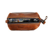 Normandy Leather Toiletry Bag - Caramel Brown - Aaron Leather Goods