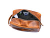 Vacone Leather Toiletry Bag - Caramel Brown - Aaron Leather Goods