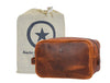 Vacone Leather Toiletry Bag - Caramel Brown - Aaron Leather Goods