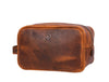 Vacone Leather Toiletry Bag - Caramel Brown - Aaron Leather Goods