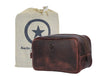 Vacone Leather Toiletry Bag - Walnut Brown - Aaron Leather Goods