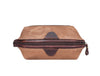 Valencia Canvas Leather Toiletry Bag - Coffee - Aaron Leather Goods