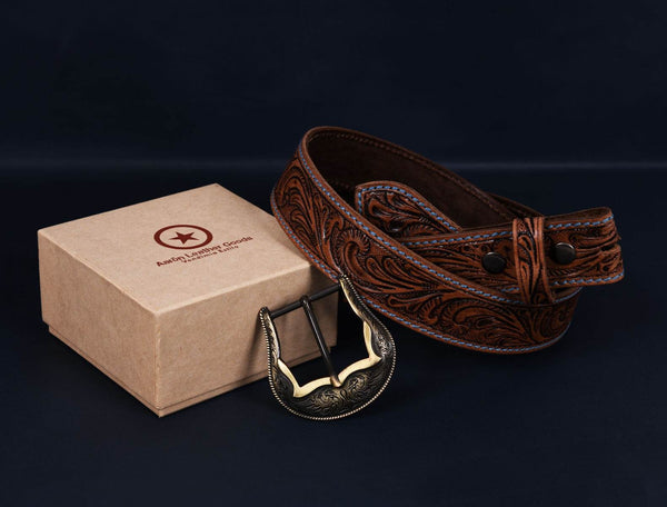 Chandler Leather Belt - Camel - Aaron Leather Goods