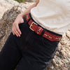 Winslow Leather Belt - Red - Aaron Leather Goods Inc
