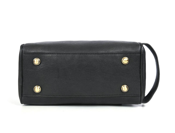 Tampa Leather Toiletry Bag - Raven Black - Aaron Leather Goods