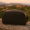 Dallas Upcycled Leather Toiletry Bag - Walnut - Aaron Leather Goods