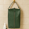 Andalusia Leather Shoe Bag - Green - Aaron Leather Goods