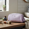 Amethyst Glow Leather Toiletry Bag - Lavender
